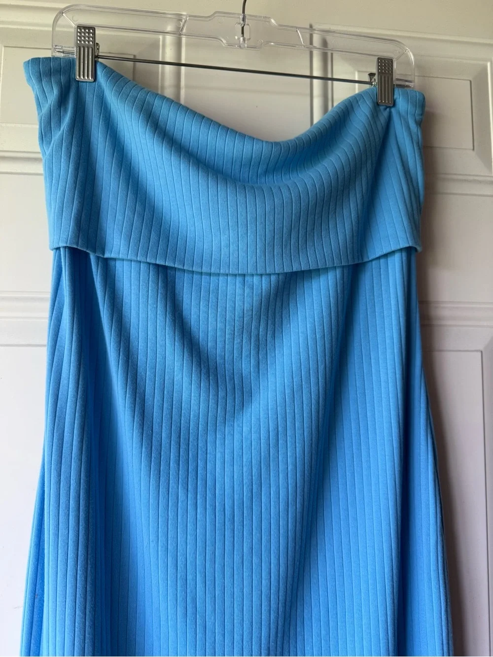 🎯50% OFF! Wild Fable Sky Blue Cotton Midi Ribbed Strapless Dress